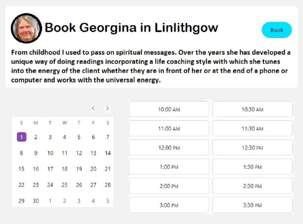 Button Georgina Book Georgina in Linlithgow